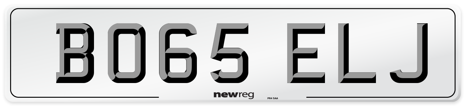BO65 ELJ Number Plate from New Reg